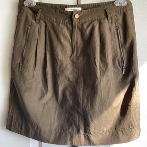 Banana Republic Olive Green Utility Mini Skirt w Zippered Pockets, Sz 6 | OBO